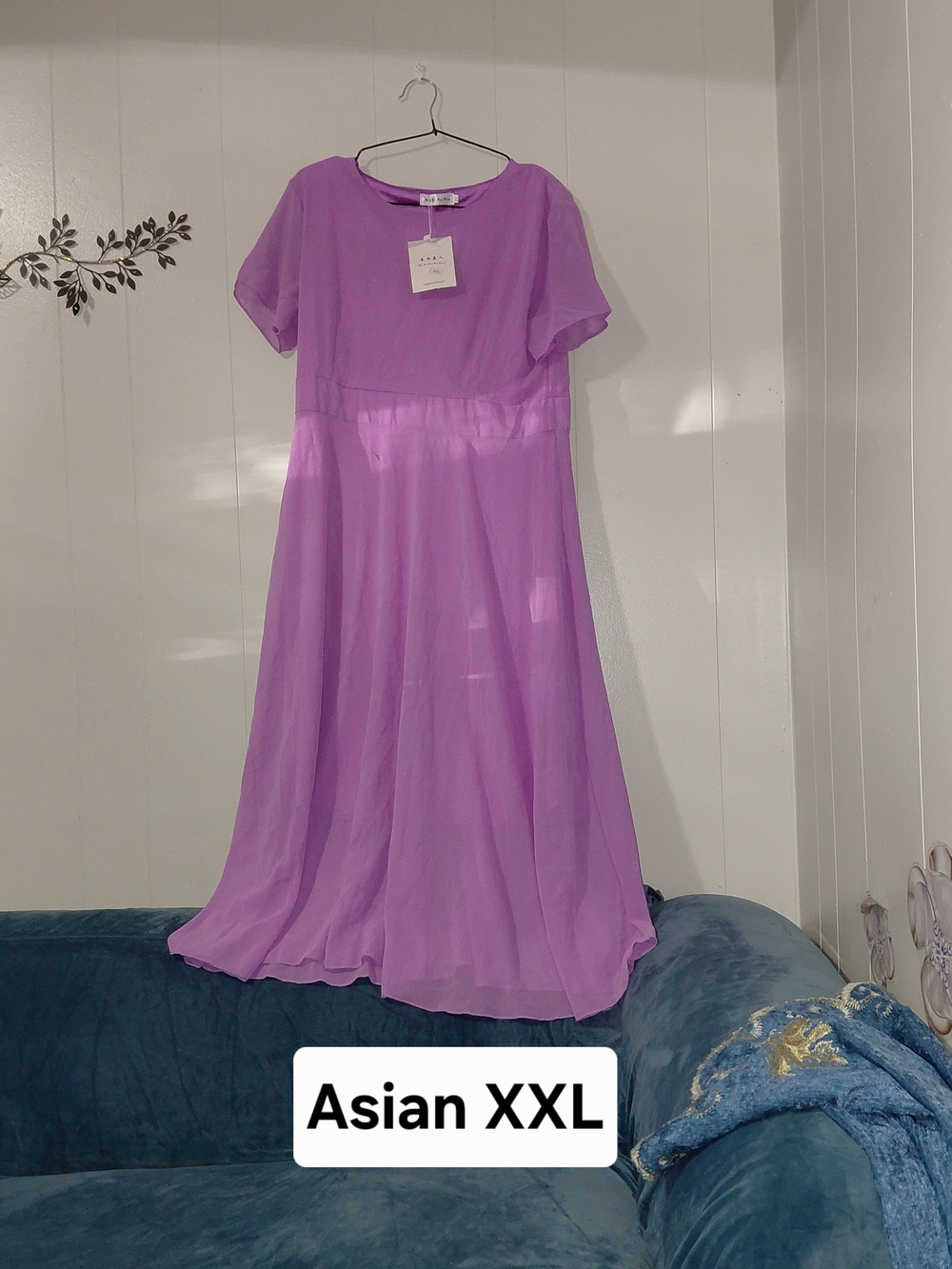 Lilac Maxi Dress - Sheer Overlay